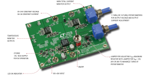 Figura 1. Didascalia della foto della scheda dimostrativa: Il circuito Linear Technology DC2132A è un alimentatore da banco DC efficiente, compatto e dalle prestazioni elevate.